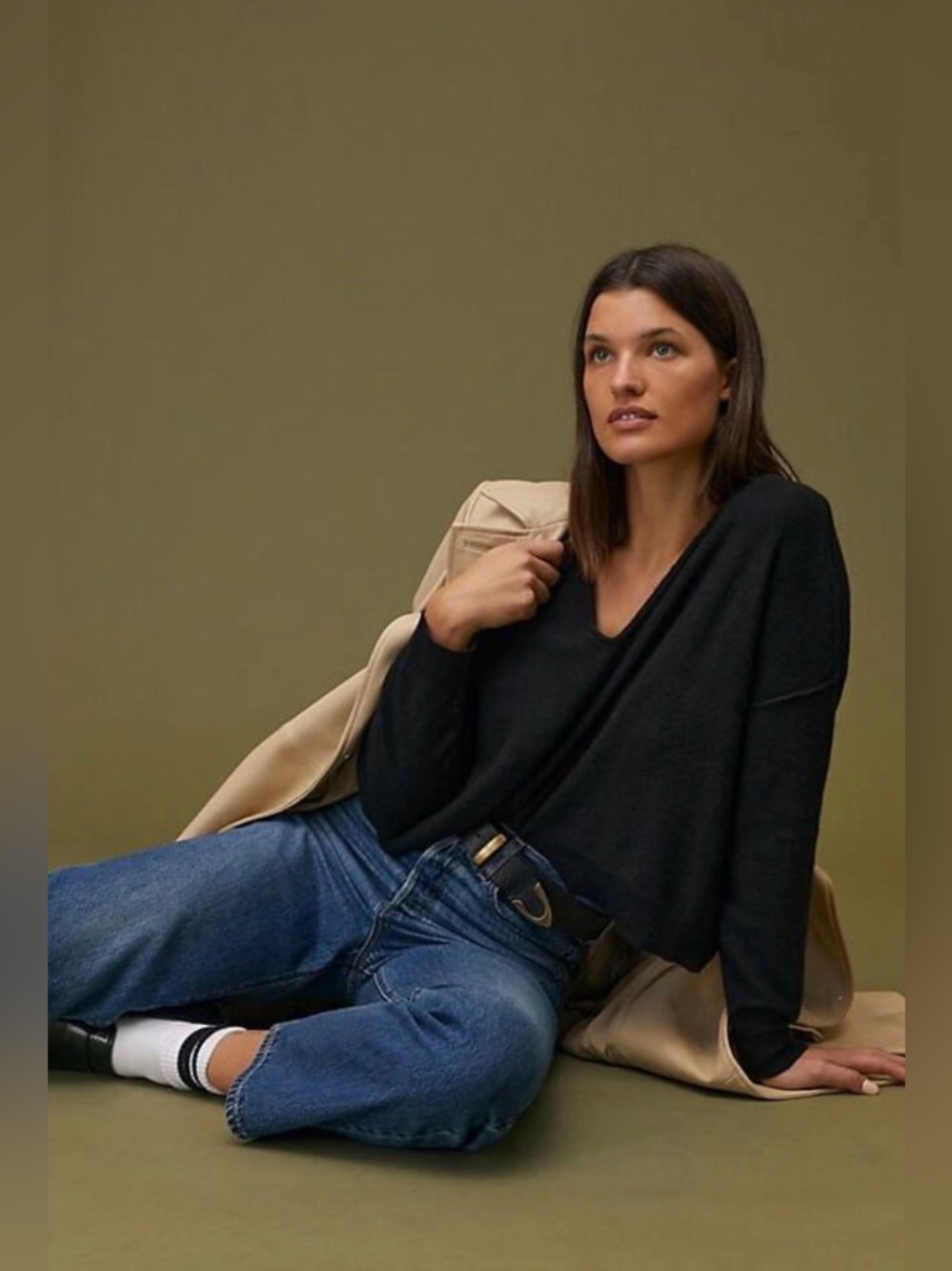Pilcro Valani Cashmere V-Neck Sweater by Anthropologie